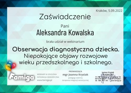 Webinar #106 - Obserwacja diagnostyczna dziecka